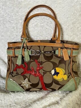 Coach Hampton Limited Edition Handbag 1489 Aquatic Theme- Vintage